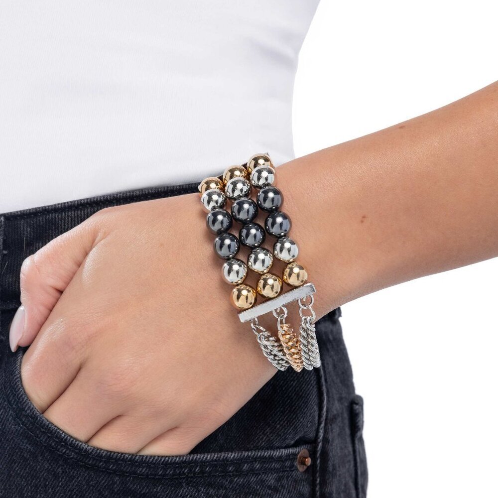 Paparazzi Jewelry Accessories - Sarcastic Stack - Multi Bracelet - NEW!!